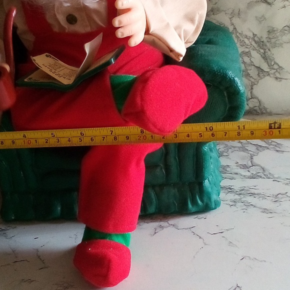 Vintage Santa’s Best Animated Collectable in Chair Smoking Pipe W/List Orig. Box - Picture 3 of 12